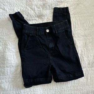 Black jogger jeans with leg pockets